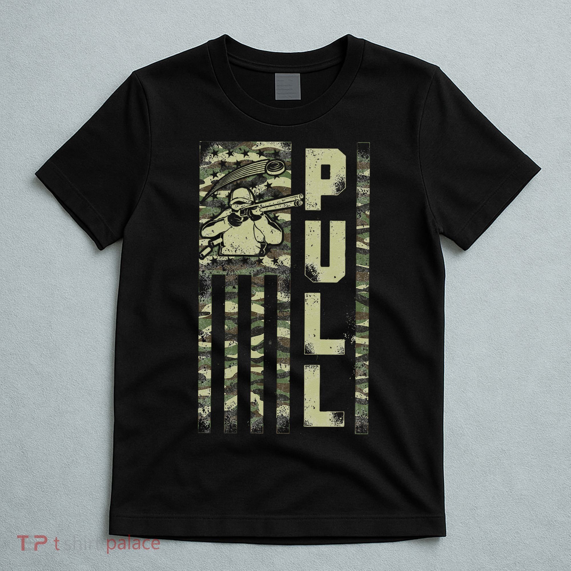 Shotgun Skeet Trap Clay Pigeon Shooting Camo Usa Flag T-Shirt