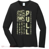 Shotgun Skeet Trap Clay Pigeon Shooting Camo Usa Flag Women's Long Sleeve Shirt thumb 0