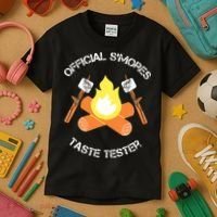 S'mores (Smores) Taste Tester Marshmallow Roasting Camping Kids T-Shirt thumb 3