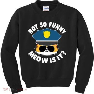 Super State Trooper Funny Cat Not So Funny Meow Is It Kids Sweatshirt