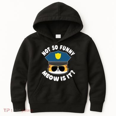 Super State Trooper Funny Cat Not So Funny Meow Is It Kids Hoodie