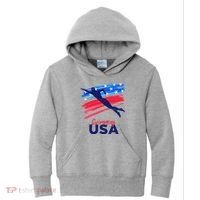 Swimming Support Team Flag Usa Pool Swimmer American Kids Hoodie thumb 0