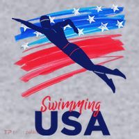 Swimming Support Team Flag Usa Pool Swimmer American Women's Sweatshirt thumb 2