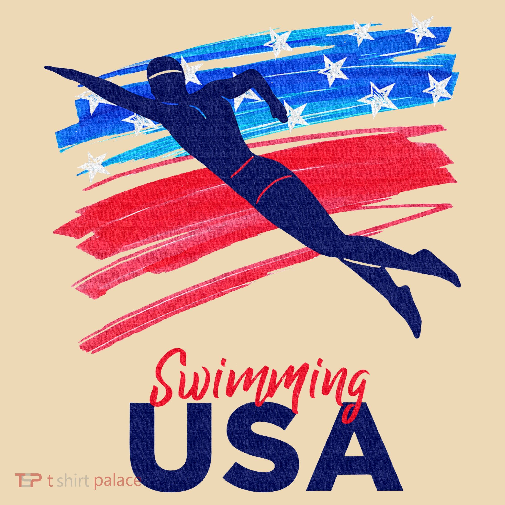 Swimming Support Team Flag Usa Pool Swimmer American Tote Bag