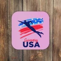 Swimming Support Team Flag Usa Pool Swimmer American Coaster thumb 0