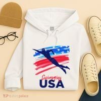 Swimming Support Team Flag Usa Pool Swimmer American Hoodie thumb 4
