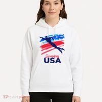 Swimming Support Team Flag Usa Pool Swimmer American Hoodie thumb 5