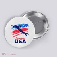 Swimming Support Team Flag Usa Pool Swimmer American Button thumb 0