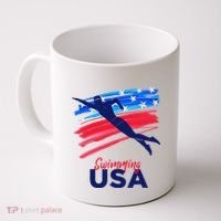 Swimming Support Team Flag Usa Pool Swimmer American Coffee Mug thumb 0