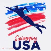 Swimming Support Team Flag Usa Pool Swimmer American Women's Hoodie thumb 2