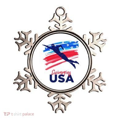 Swimming Support Team Flag Usa Pool Swimmer American Ornament