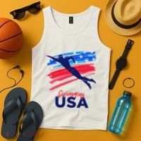 Swimming Support Team Flag Usa Pool Swimmer American Tank Top thumb 4