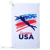 Swimming Support Team Flag Usa Pool Swimmer American Golf Towel thumb 0