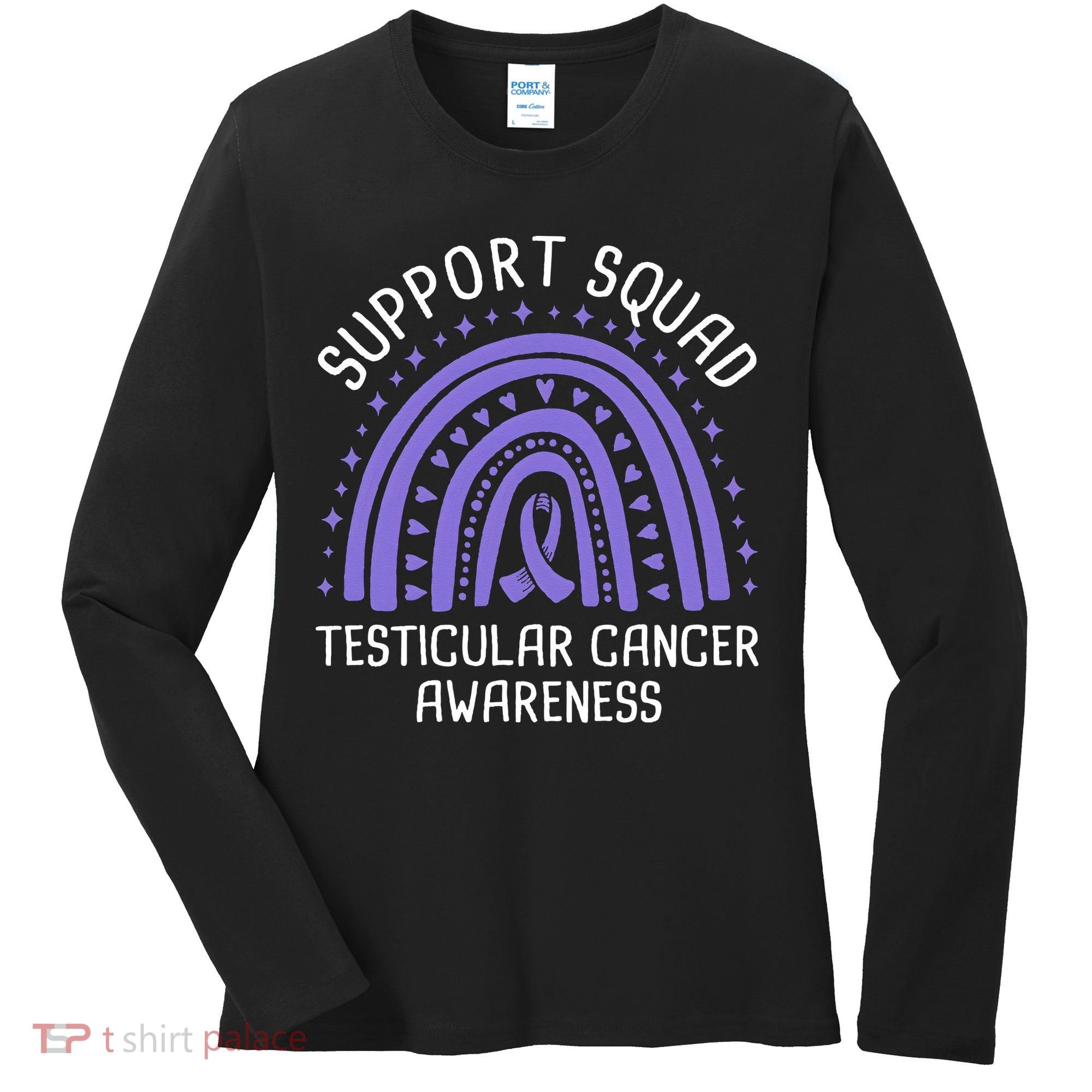 Support Squad Testicular Cancer Awareness Women's Long Sleeve Shirt