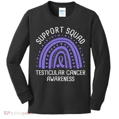 Support Squad Testicular Cancer Awareness Kids Long Sleeve Shirt