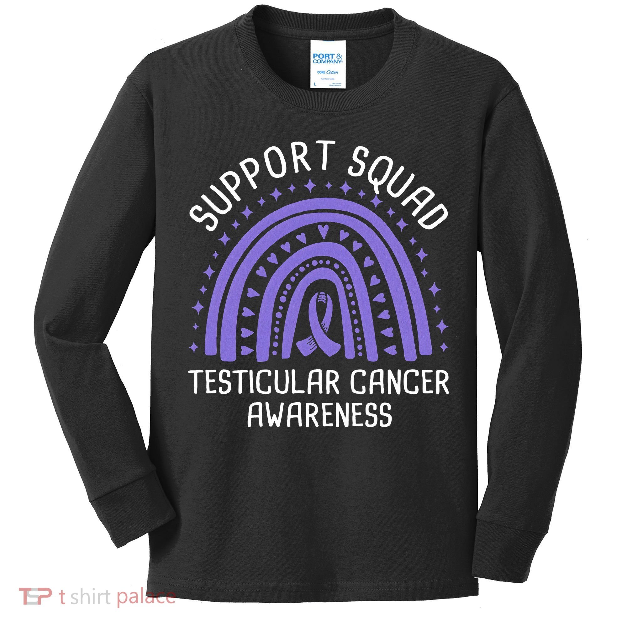 Support Squad Testicular Cancer Awareness Kids Long Sleeve Shirt