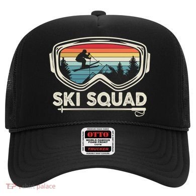 Ski Squad Team Retro Sunset Ski Lover Skier Vintage Skiing Cute Gift Hat