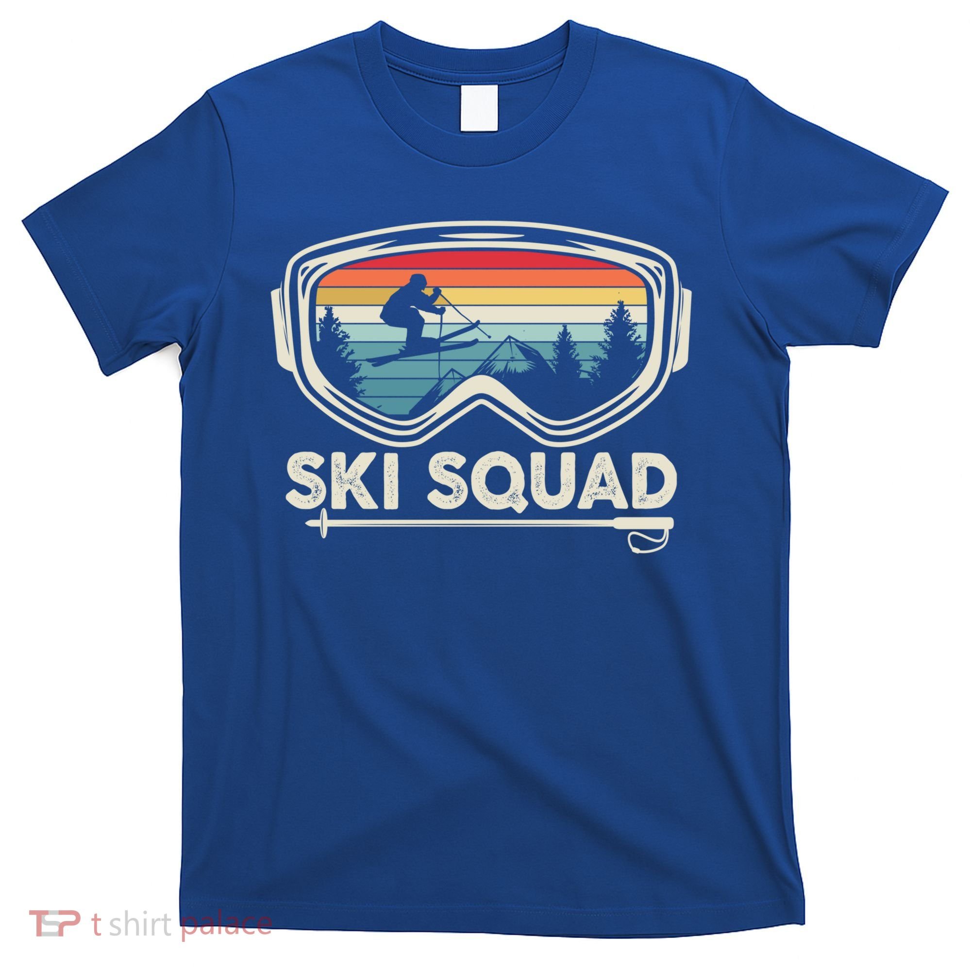 Ski Squad Team Retro Sunset Ski Lover Skier Vintage Skiing Cute Gift T-Shirt
