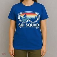 Ski Squad Team Retro Sunset Ski Lover Skier Vintage Skiing Cute Gift T-Shirt thumb 4
