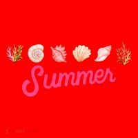 Summer Seashell Tropical Santa Hat thumb 1