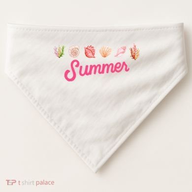 Summer Seashell Tropical USA-Made Doggie Bandana