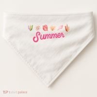 Summer Seashell Tropical USA-Made Doggie Bandana thumb 0