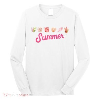 Summer Seashell Tropical Long Sleeve Shirt