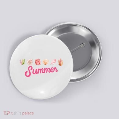 Summer Seashell Tropical Button