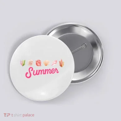 Summer Seashell Tropical Button