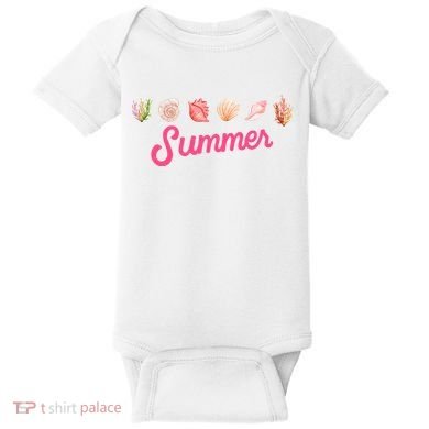 Summer Seashell Tropical Baby Bodysuit