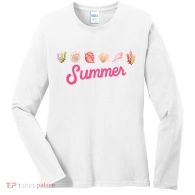 Summer Seashell Tropical Women's Long Sleeve Shirt