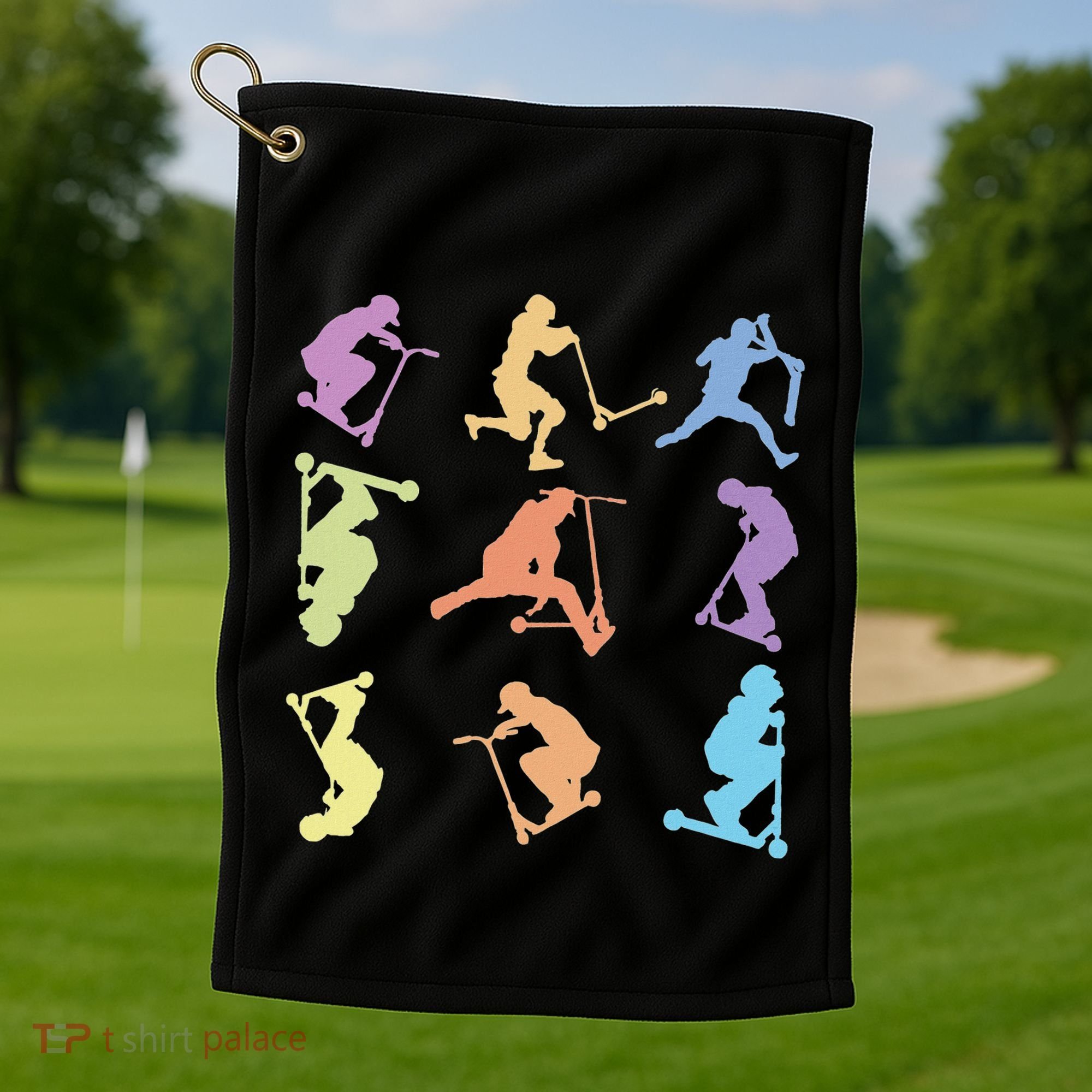 Stunt Scooter Tricks Golf Towel