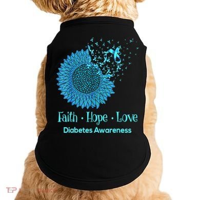 Support Squad Type 1 Diabetes Awareness T1D Blue Ribbon Doggie Tank