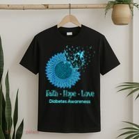 Support Squad Type 1 Diabetes Awareness T1D Blue Ribbon T-Shirt thumb 2