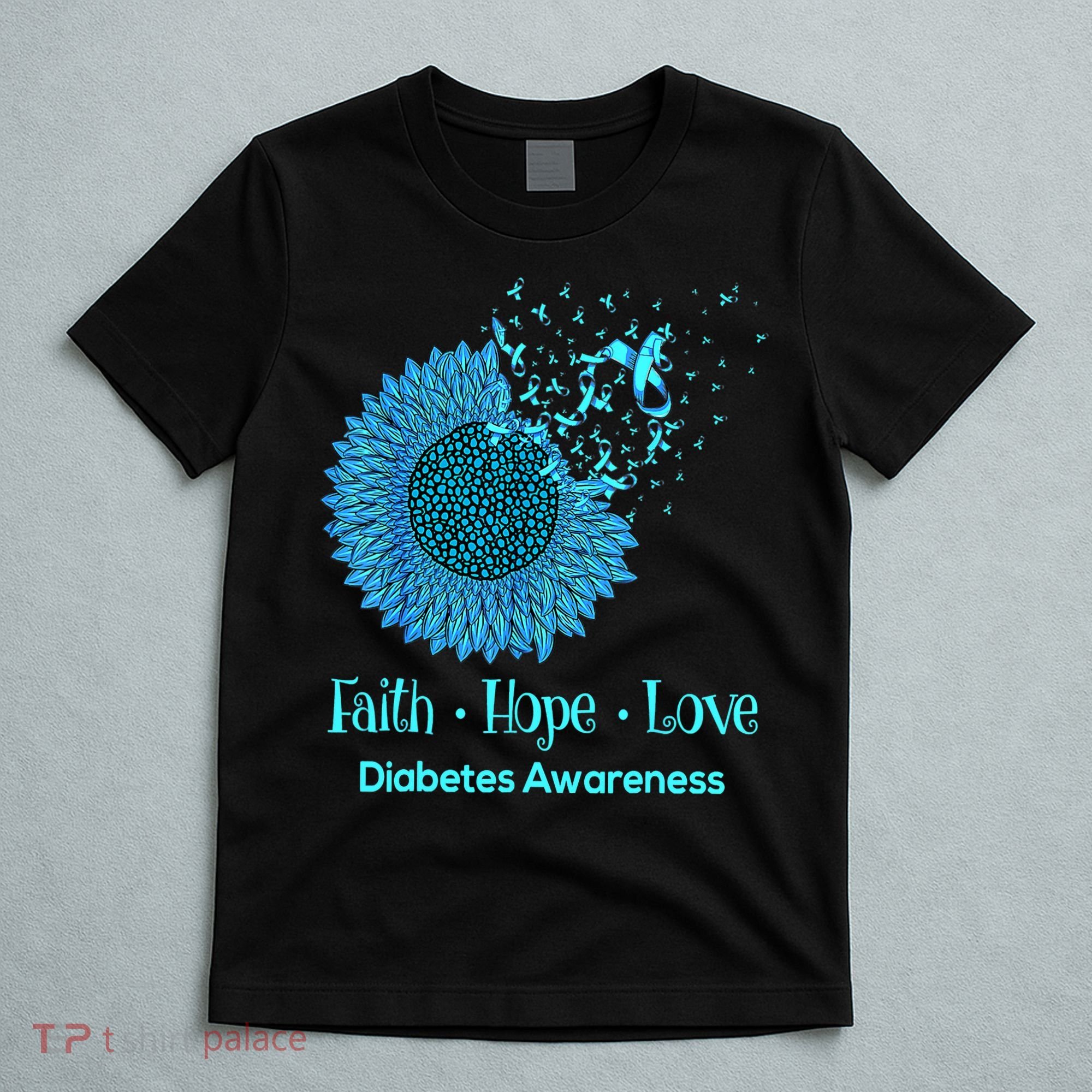 Support Squad Type 1 Diabetes Awareness T1D Blue Ribbon T-Shirt