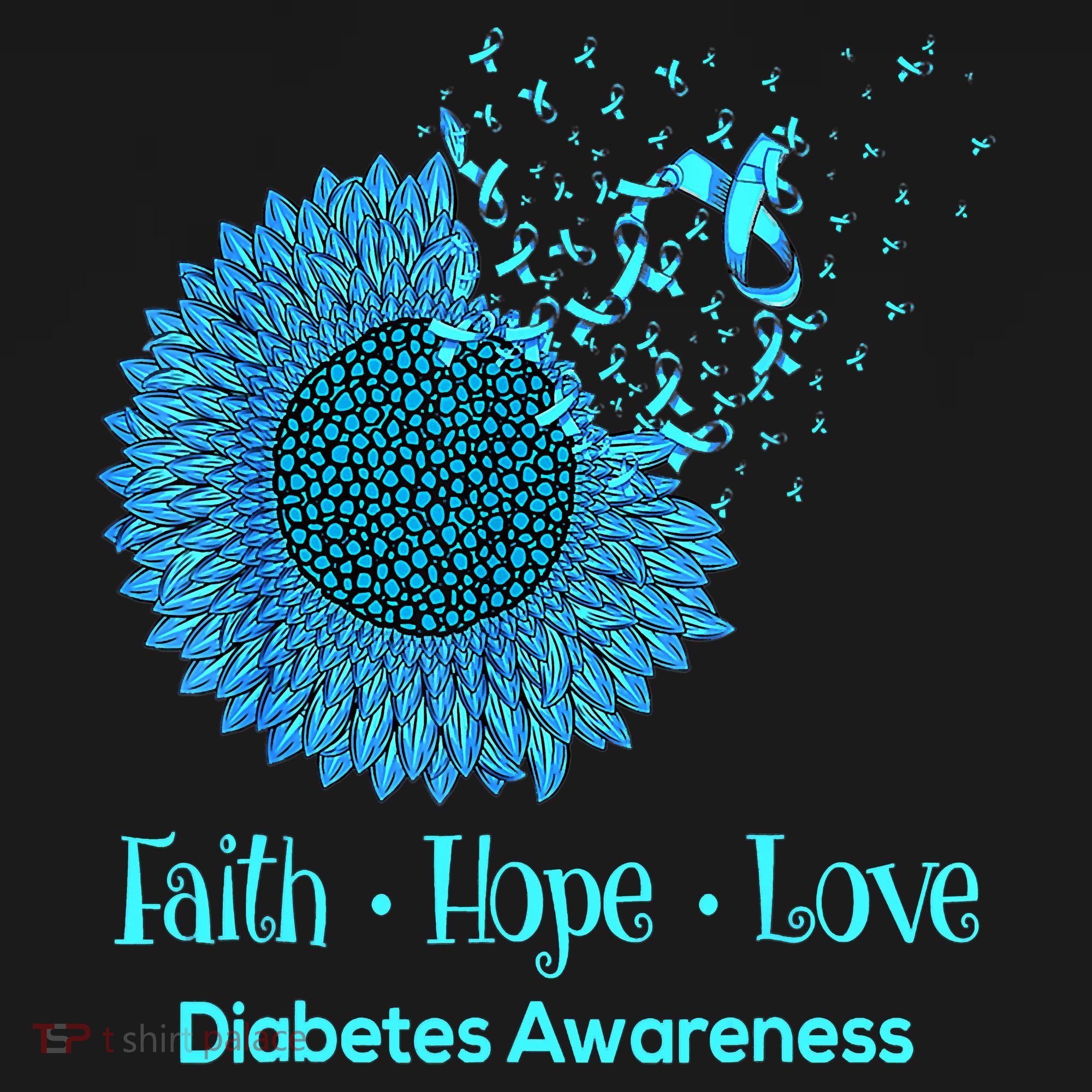 Support Squad Type 1 Diabetes Awareness T1D Blue Ribbon T-Shirt