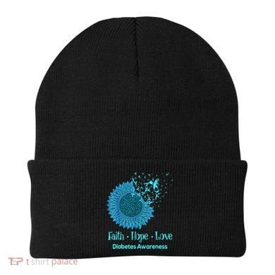 Support Squad Type 1 Diabetes Awareness T1D Blue Ribbon Beanie