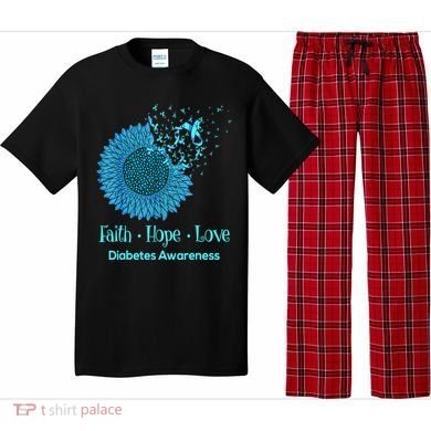 Support Squad Type 1 Diabetes Awareness T1D Blue Ribbon Pajama Set