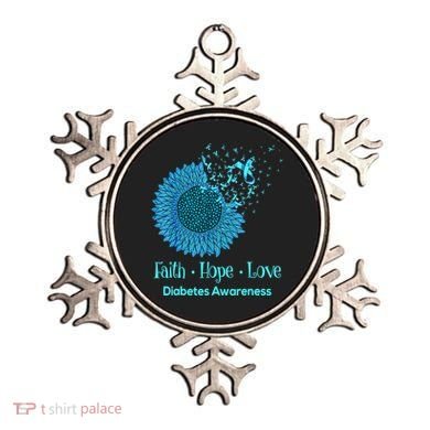 Support Squad Type 1 Diabetes Awareness T1D Blue Ribbon Ornament