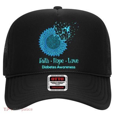 Support Squad Type 1 Diabetes Awareness T1D Blue Ribbon Hat