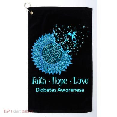 Support Squad Type 1 Diabetes Awareness T1D Blue Ribbon Golf Towel
