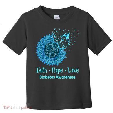 Support Squad Type 1 Diabetes Awareness T1D Blue Ribbon Toddler T-Shirt