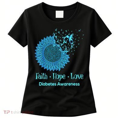Support Squad Type 1 Diabetes Awareness T1D Blue Ribbon Women's T-Shirt