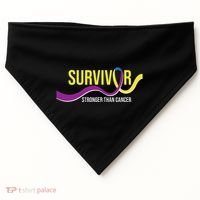 Survivor Stronger Than Cancer Bladder Cancer Awareness USA-Made Doggie Bandana thumb 0