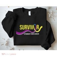 Survivor Stronger Than Cancer Bladder Cancer Awareness Sweatshirt thumb 2