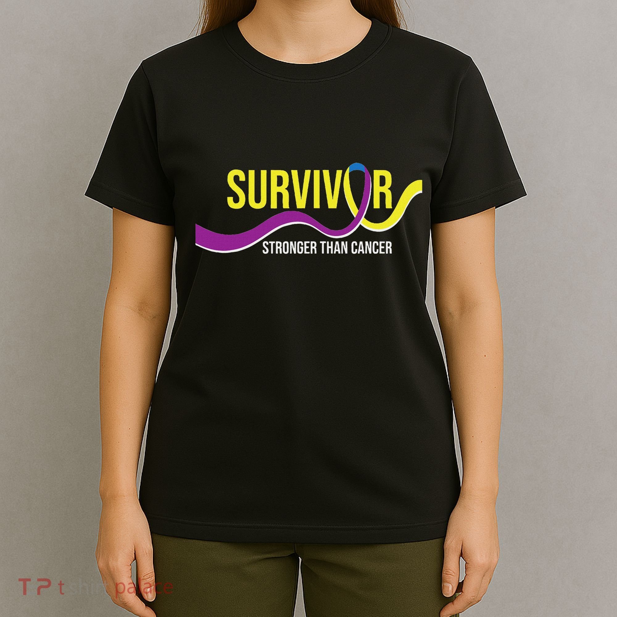 Survivor Stronger Than Cancer Bladder Cancer Awareness T-Shirt