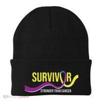 Survivor Stronger Than Cancer Bladder Cancer Awareness Beanie thumb 0
