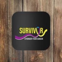 Survivor Stronger Than Cancer Bladder Cancer Awareness Coaster thumb 0