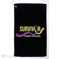 Survivor Stronger Than Cancer Bladder Cancer Awareness Golf Towel thumb 0