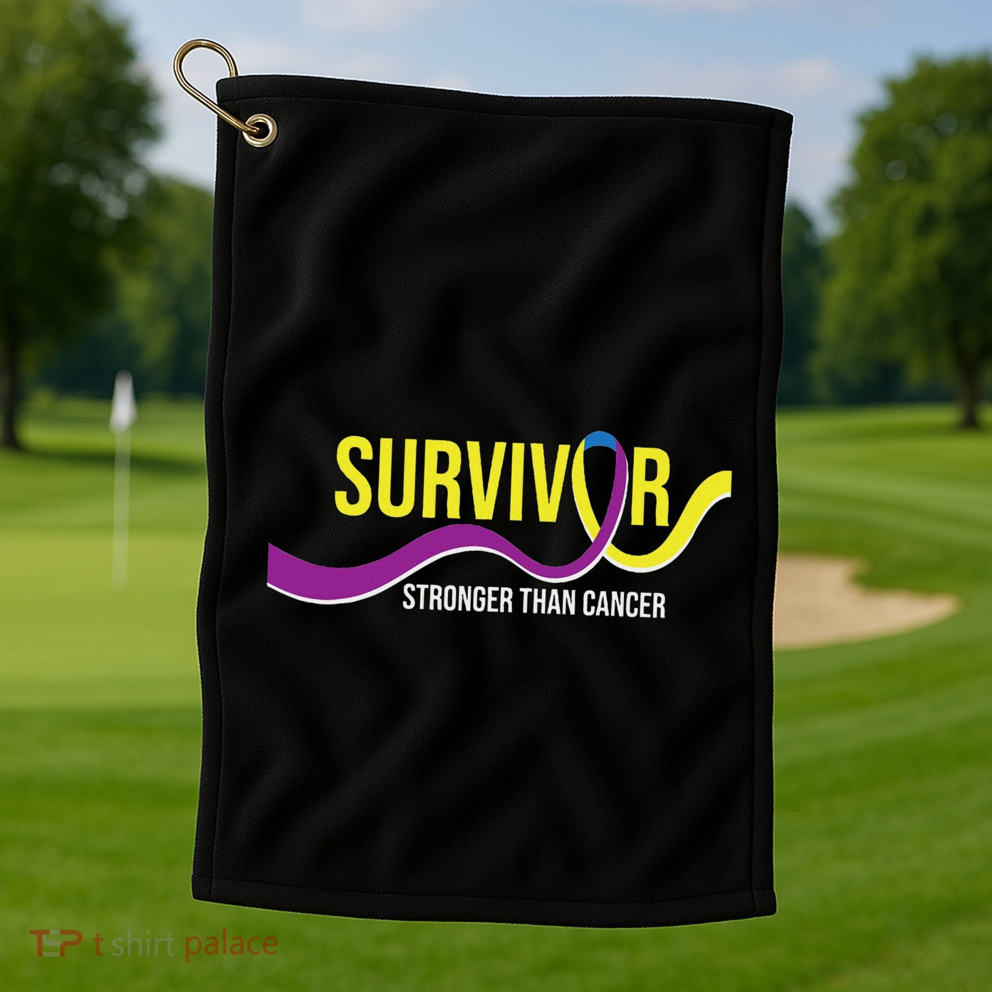 Survivor Stronger Than Cancer Bladder Cancer Awareness Golf Towel